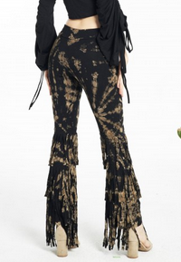 Women's Tiered Fringe Tie-Dye Pant
