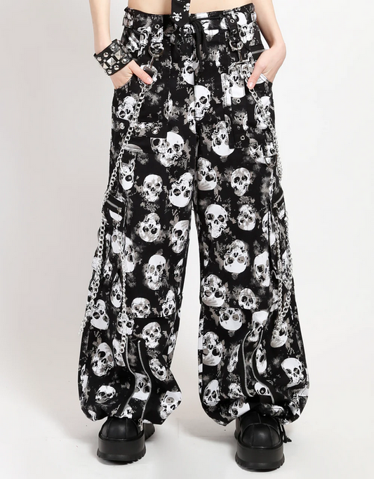 Unisex Chain To Chain Skull Print Zip-Off Tripp Pants