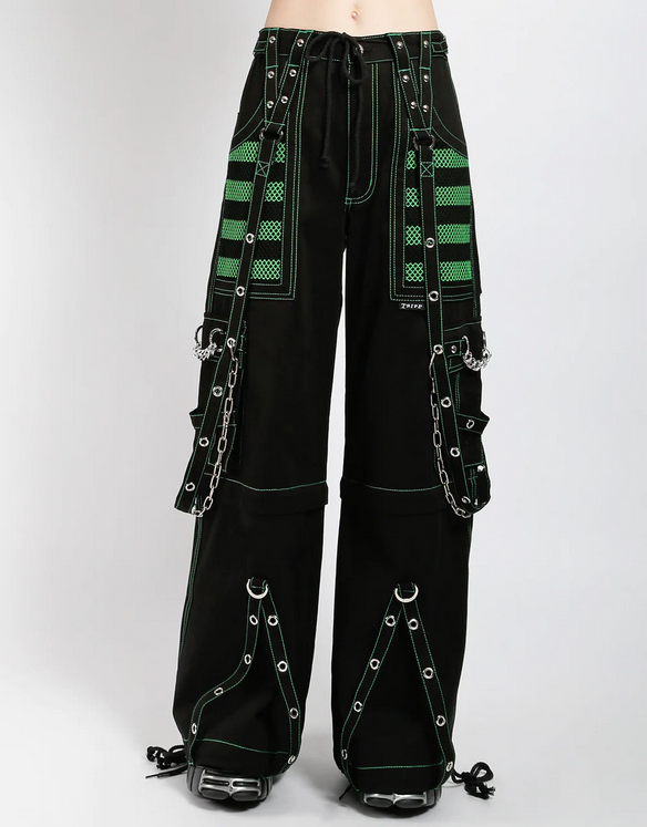 Unisex Electro Mesh Net Chained Zip-Off Tripp Pants