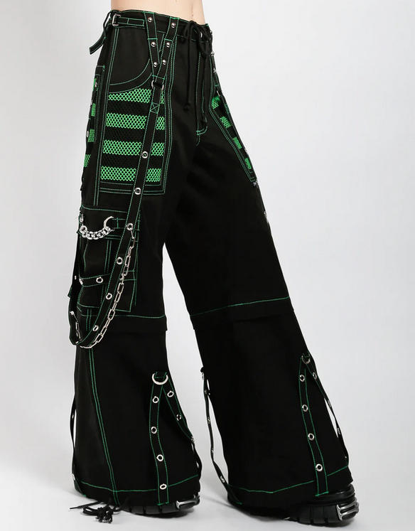 Unisex Electro Mesh Net Chained Zip-Off Tripp Pants