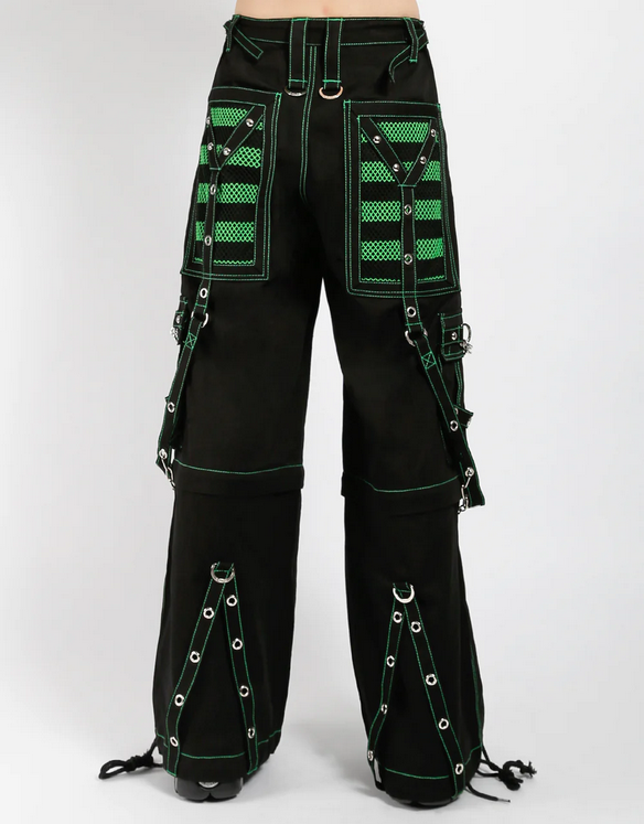 Unisex Electro Mesh Net Chained Zip-Off Tripp Pants