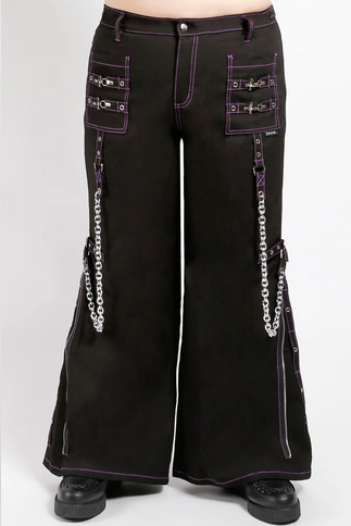 Unisex Plus Size Purple Stitched Chain Night Tripp Pants