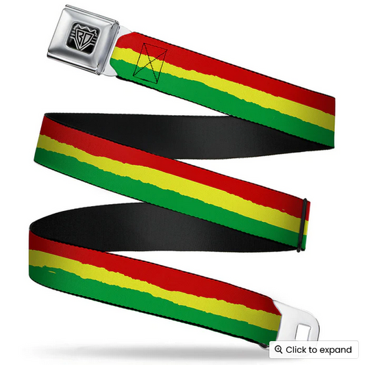 Rasta Stripe Authentic Seatbelt Belt