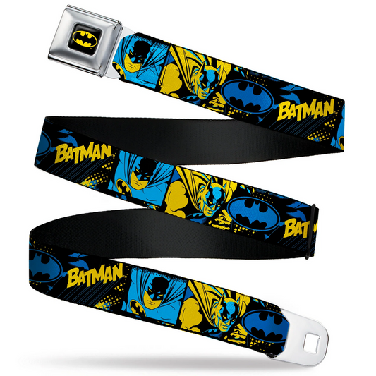 Batman Yellow & Blue Seatbelt Buckle Belt