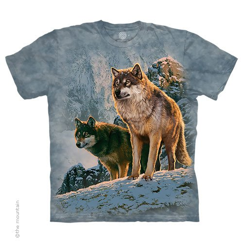 Men's Wolf Couple Sunset Light Tie-Dye T-Shirt