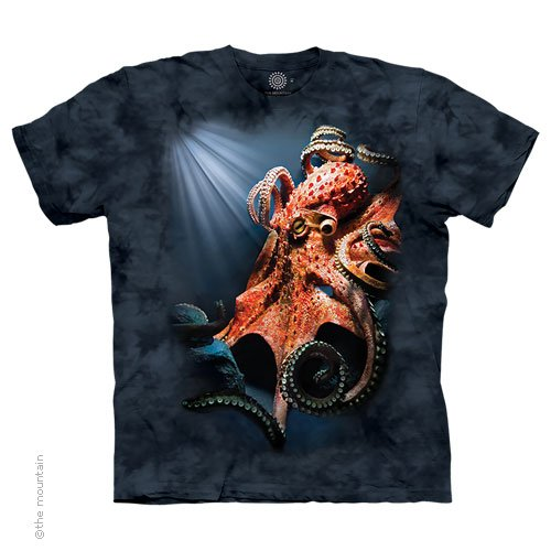 Men's Giant Pacific Octopus Light Tie-Dye T-Shirt