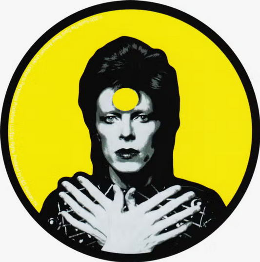David Bowie Ziggy Stardust Yellow Circle Sticker