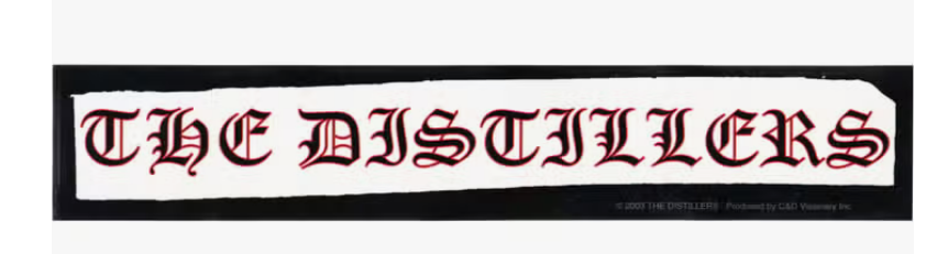 The Distillers Red Fancy Text Logo Sticker