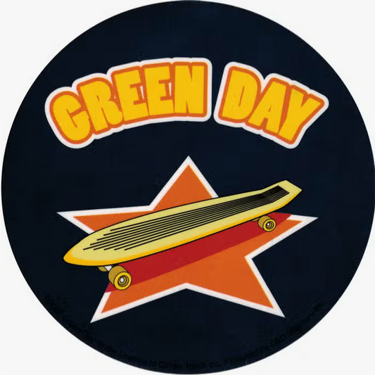 Green Day Skateboard Star Sticker