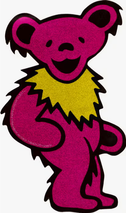 Grateful Dead Pink Dancing Bear Glitter Sticker