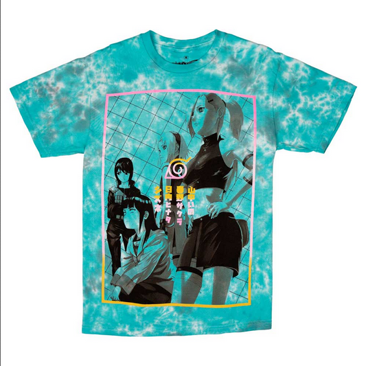 Men's Naruto Girl Cast Water Tie-Dye T-Shirt