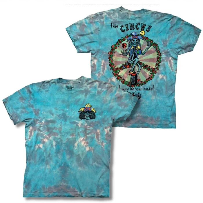 Men's Grateful Dead Circus Jester Skeleton Tie-Dye T-Shirt