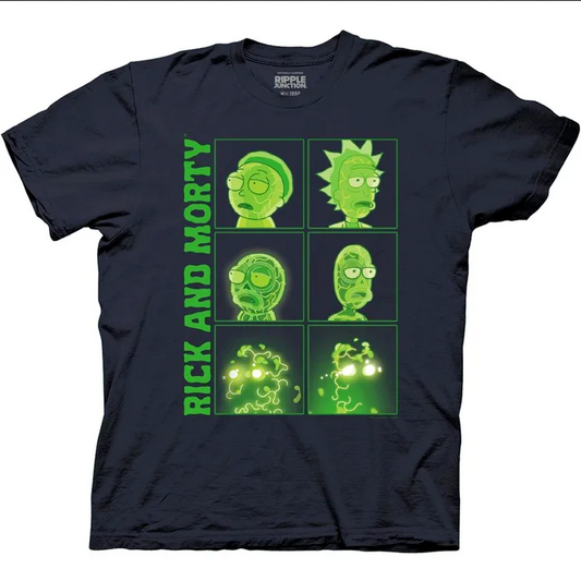 Men's Rick & Morty Dissolving Green T-Shirt