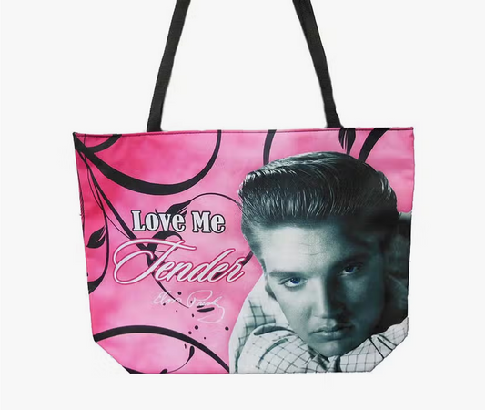 Elvis Love Me Tender Pink Tote Bag