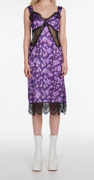 Women's Floral Purple Haze Midi Dress