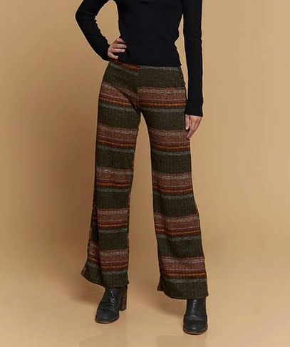 Women's Hacci Rib Stripe Print Pants