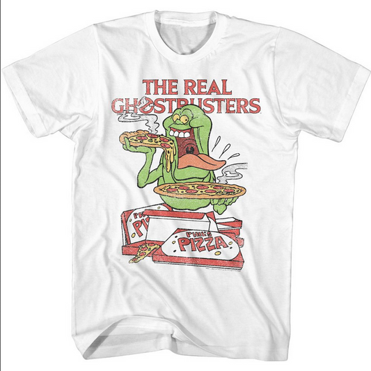 Men's The Real Ghostbusters Pizza Slimer T-Shirt