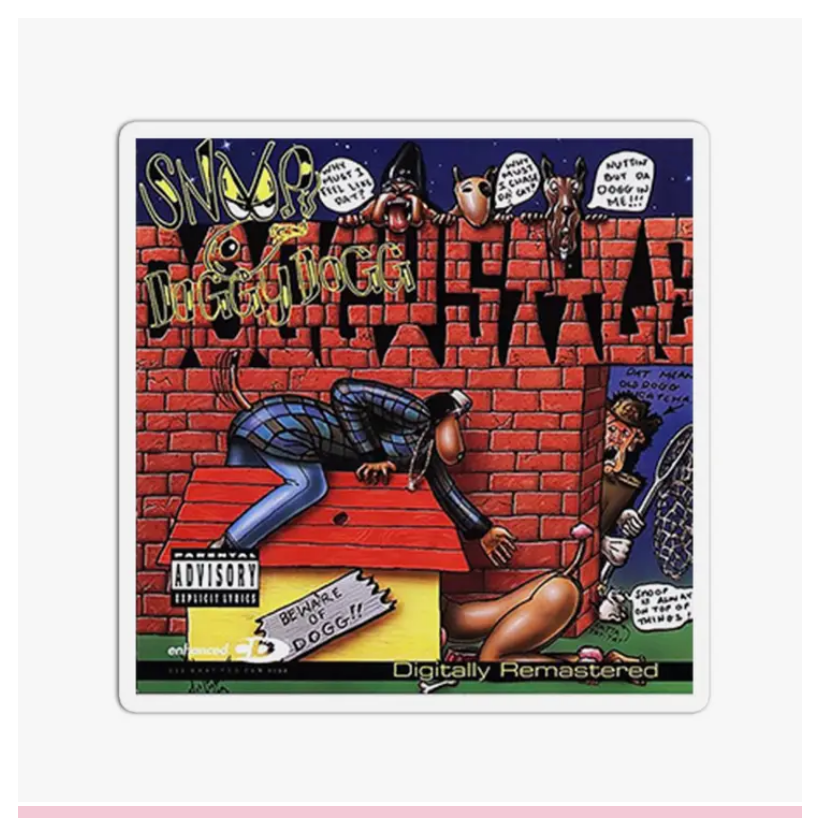 Textured Vinyl Waterproof Spnoop Dogg Album Cover Sticker