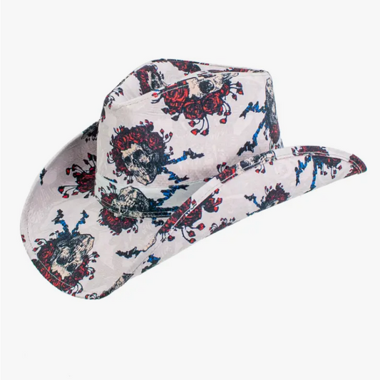 Skull & Roses Drifter Cotton Western Hat