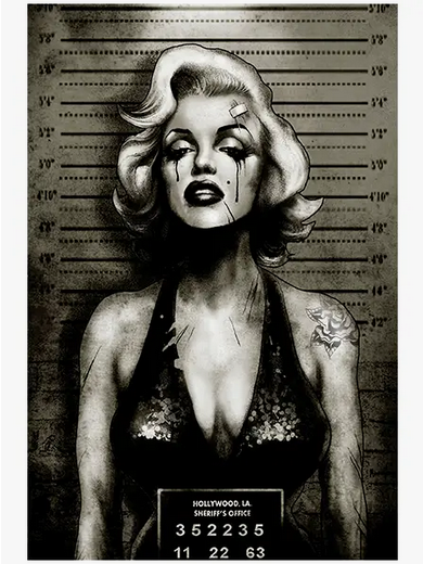 Marilyn Monroe Mugshot Art Print