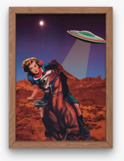 Space Cowgirl UFO Art Print