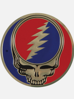 Gold Metal Steal Your Face Sticker