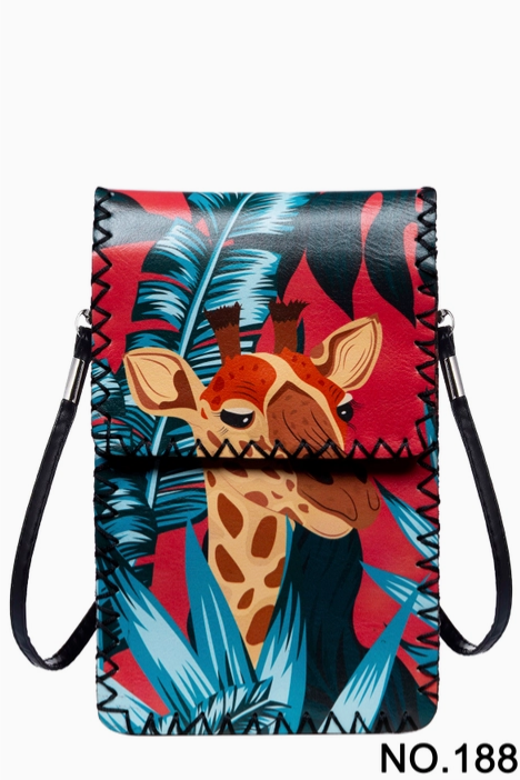 Floral Giraffe Printed Crossbody