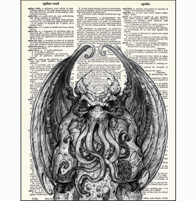 Cthulhu Dictionary Page Art Print