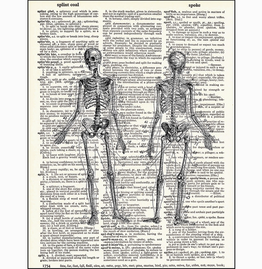 Human Skeleton Dictionary Page Art Print