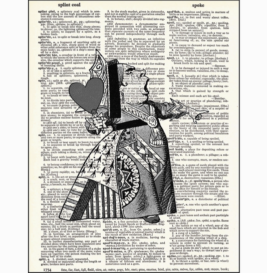 Alice Queen of Hearts Dictionary Page Art Print