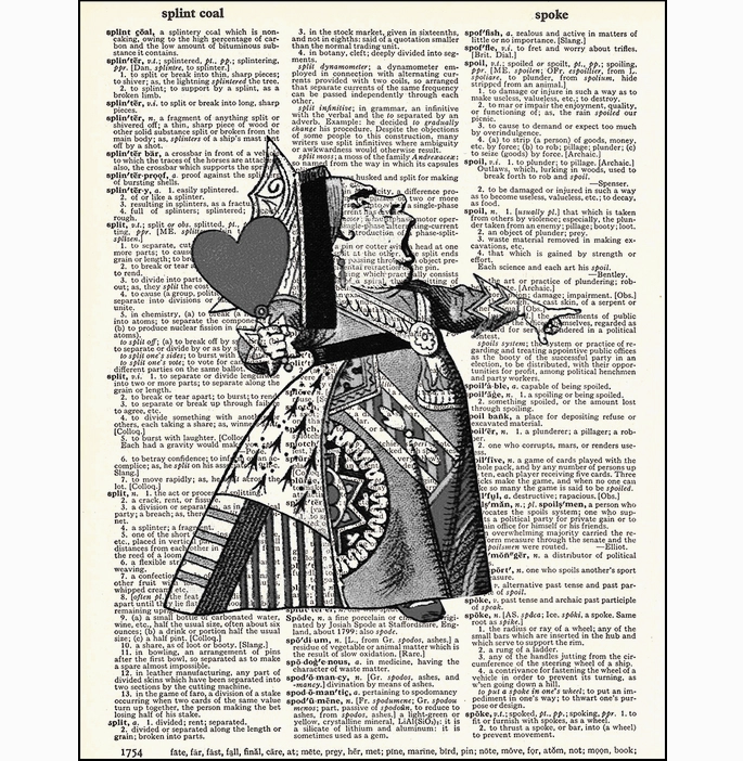 Alice Queen of Hearts Dictionary Page Art Print