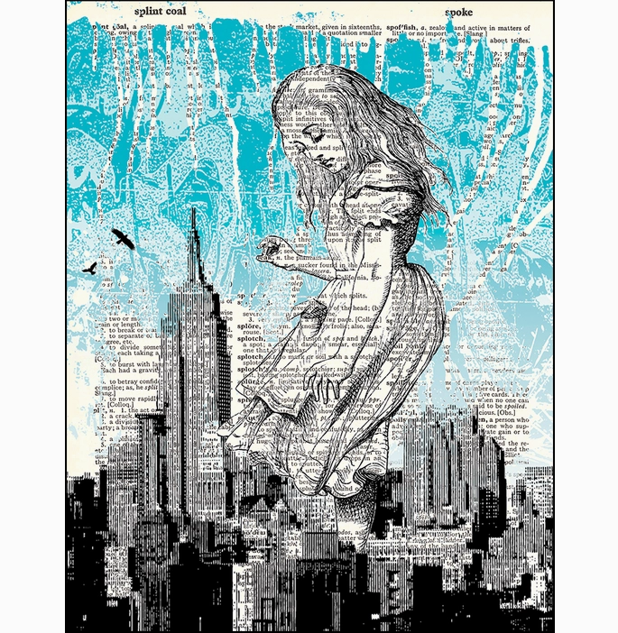 Alice in NYC Dictionary Page Art Print