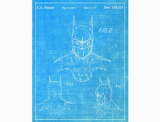 Batman Mask 1992 Patent Art Print