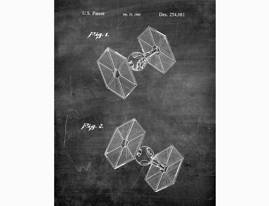 Star Wars TIE Fighter 1980 Patent Art Print