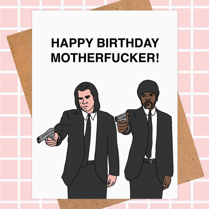 Pulp Fiction Gun Duo Birthday Card