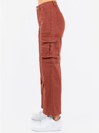 Women's Rust Super Wide Leg Denim Pants