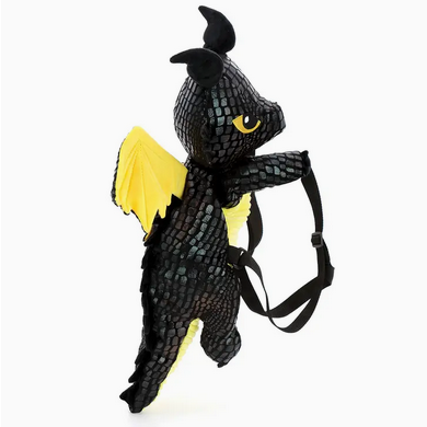 Plush Black Dragon Backpack