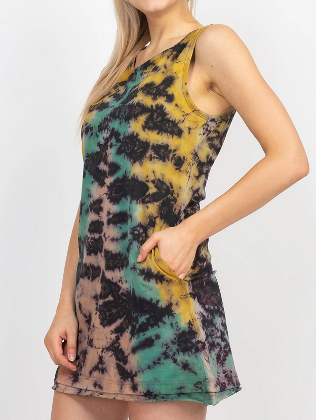Women's Tie-Dye Jersey Tank Dress