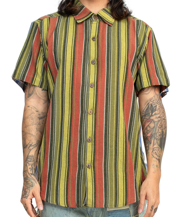 Men's Vintage Striped Button Down Shirt