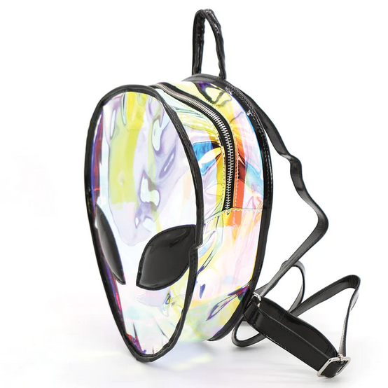 Iridescent Alien Head Backpack