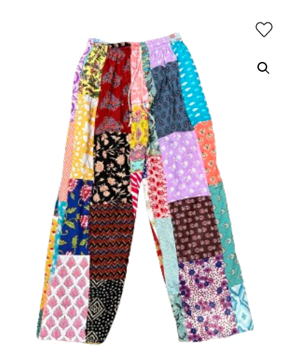 Women's Patchwork Elastic Waist Straight Leg Harem Pants