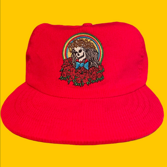 Grateful Dead Uncle Sam Red Skeleton Red Roses Corduroy Snapback Hat
