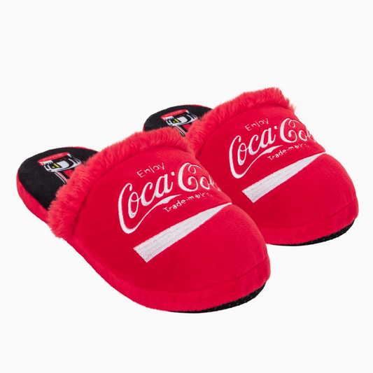 Coca-Cola Fuzzy Slide Slippers