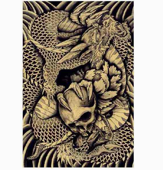 Dragon And Skull Art Print