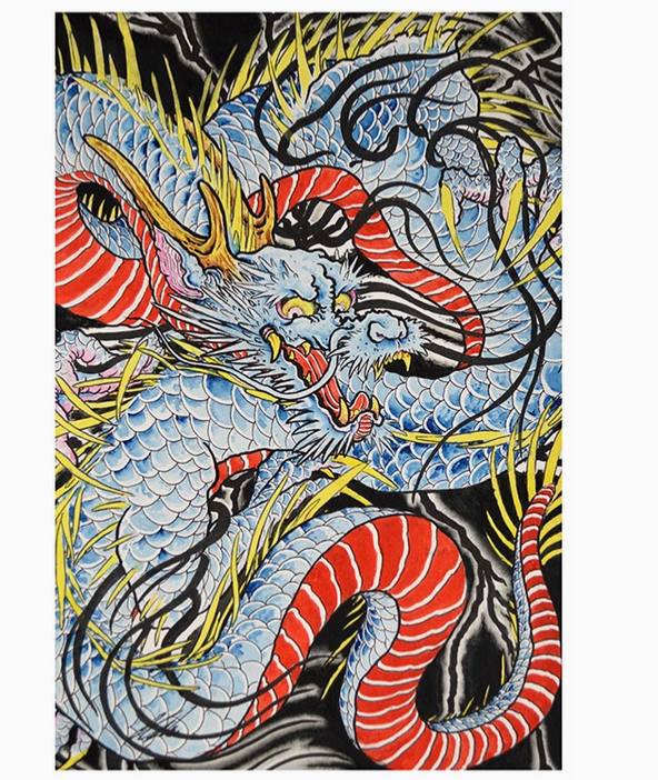Dragon In Indigo Art Print