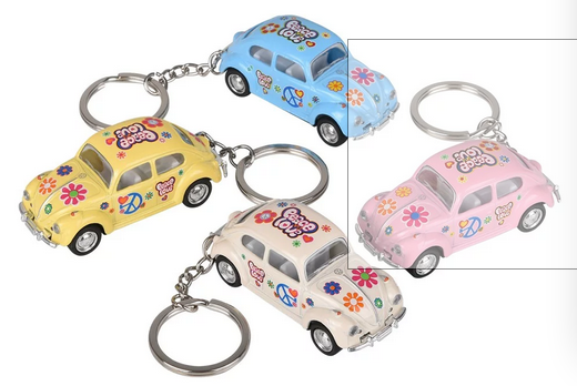 Mini VW Beetle Pull-Back Keychains