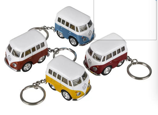 VW Tiny Tooned Pull-Back Bus Keychains
