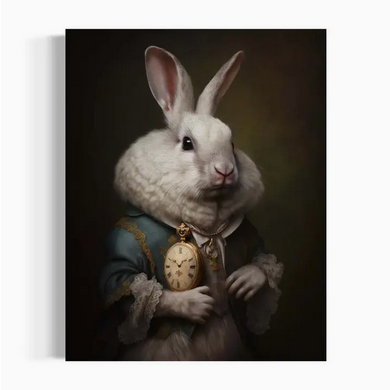 White Rabbit Alice in Wonderland Victorian Portrait