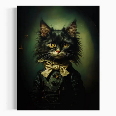 Gentleman Cat Vintage Portrait Wall Art