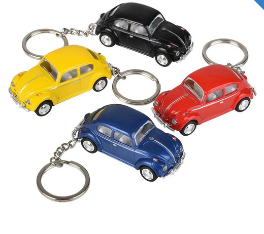 Mini VW Beetle Pull-Back Keychains
